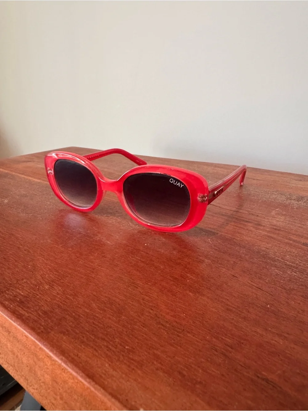 Quay Australia Red Oval Sunglasses